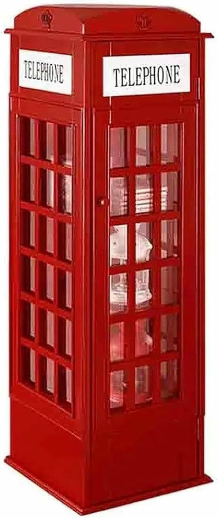 MNJVCFDS Telephone Booth Bookshelf 5 Tier Wood Bookcase,Cute Floor Standing Bookcase Acrylic Door,Phone Booth Storage Cabinet Organizer Display Bookshelf