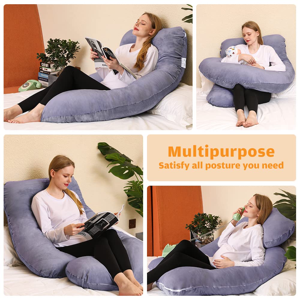 Chilling Home Pregnancy Pillow, U Shaped Full Body Maternity Pillow 58 inch, Pregnant Women Must Haves Pregnancy Pillows for Sleeping with Removable Cover
