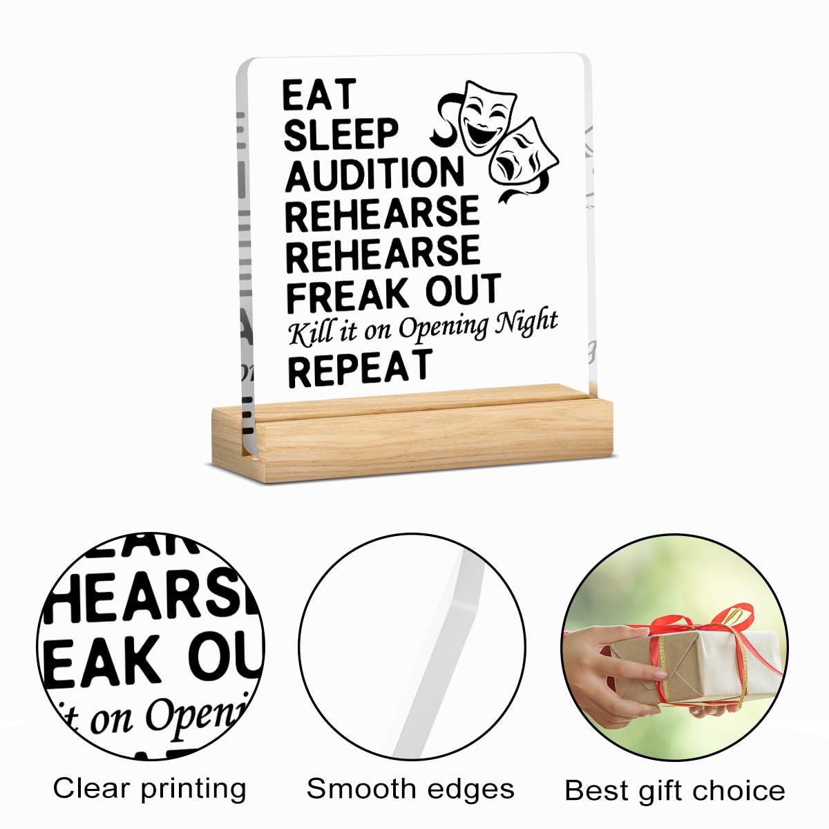 Theater Gifts Theater Actor Actress Gifts Director Gifts Drama Gift Musical Theatre Gifts for Performers Theatre Enthusiast Office Home Desk Shelf Decor Acrylic Sign