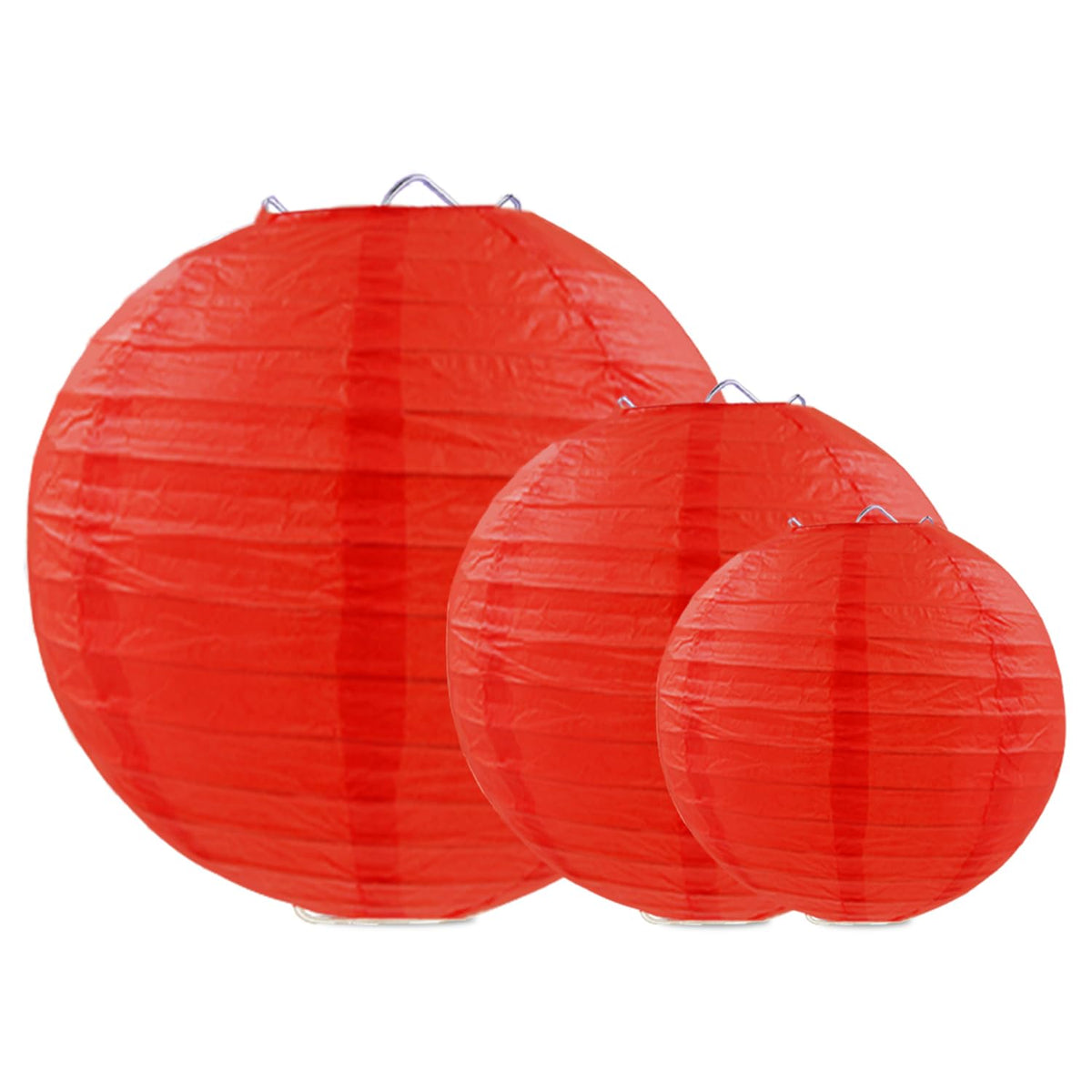 FUGUIR Red Paper Lanterns Round Hanging Paper Lanterns Decorations for Birthday Wedding Baby Bridal Shower Christmas Home Party Decoration (12 PCS)