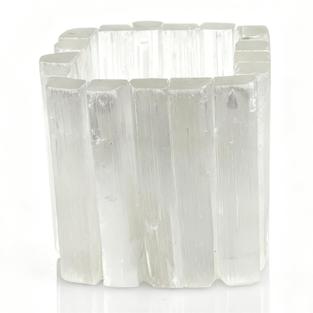 Selenite Tea Light Holder, Natural Selenite Crystal Candle Holders with Different Shapes, for Home Decor, Meditation, Yoga, Reiki, Gifts (Square Regular Cup)