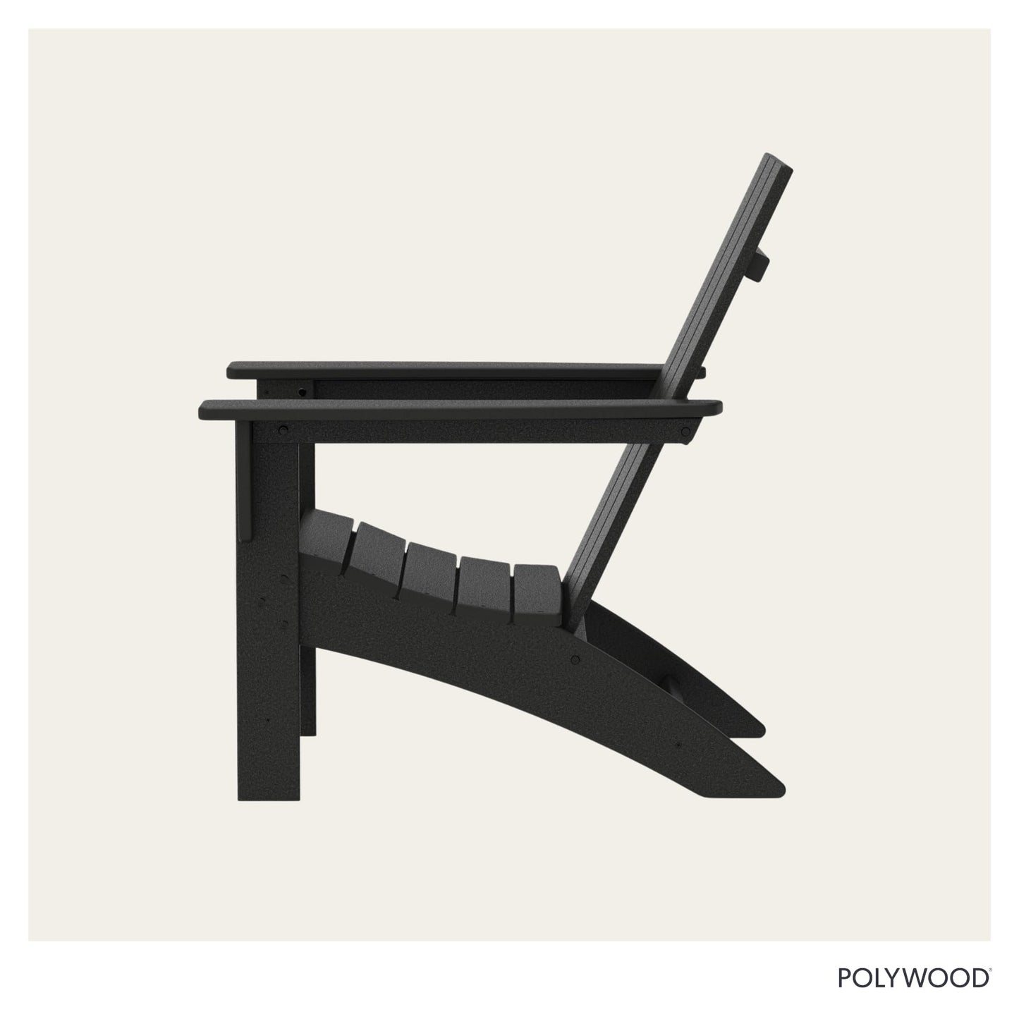 POLYWOOD Modern Adirondack Chair – All-Weather Outdoor Lawn Adirondack Chairs – HDPE, Fade-Resistant & Durable Outdoor Furniture – For Patio, Deck & Fire Pit Chairs – Black