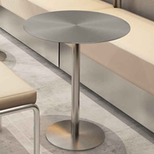 Modern Stainless Steel Round High Table, Sturdy Easy Assembly Bistro Table for Restaurant, Cafe, Bar, Pub - 50x50x75cm, Stylish Commercial Dining Furniture, Silver Finish