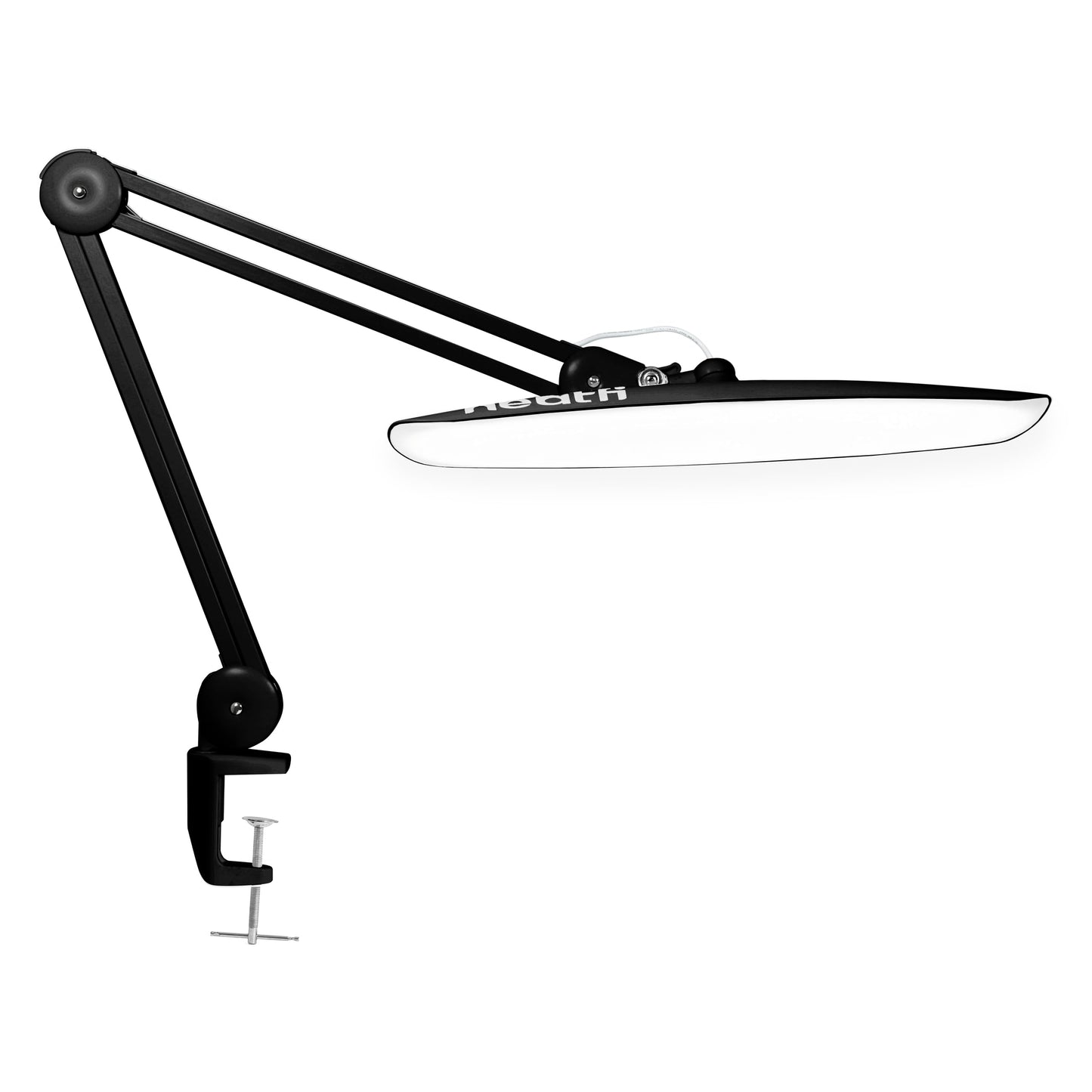 Neatfi XL 2200 Lumens 24W LED Desk Lamp – Shadow-Free Task Lighting | 4-Level Dimming | Home Office & Crafts Use | 20-Inch Wide Head (Black, Non-CCT with Clamp)