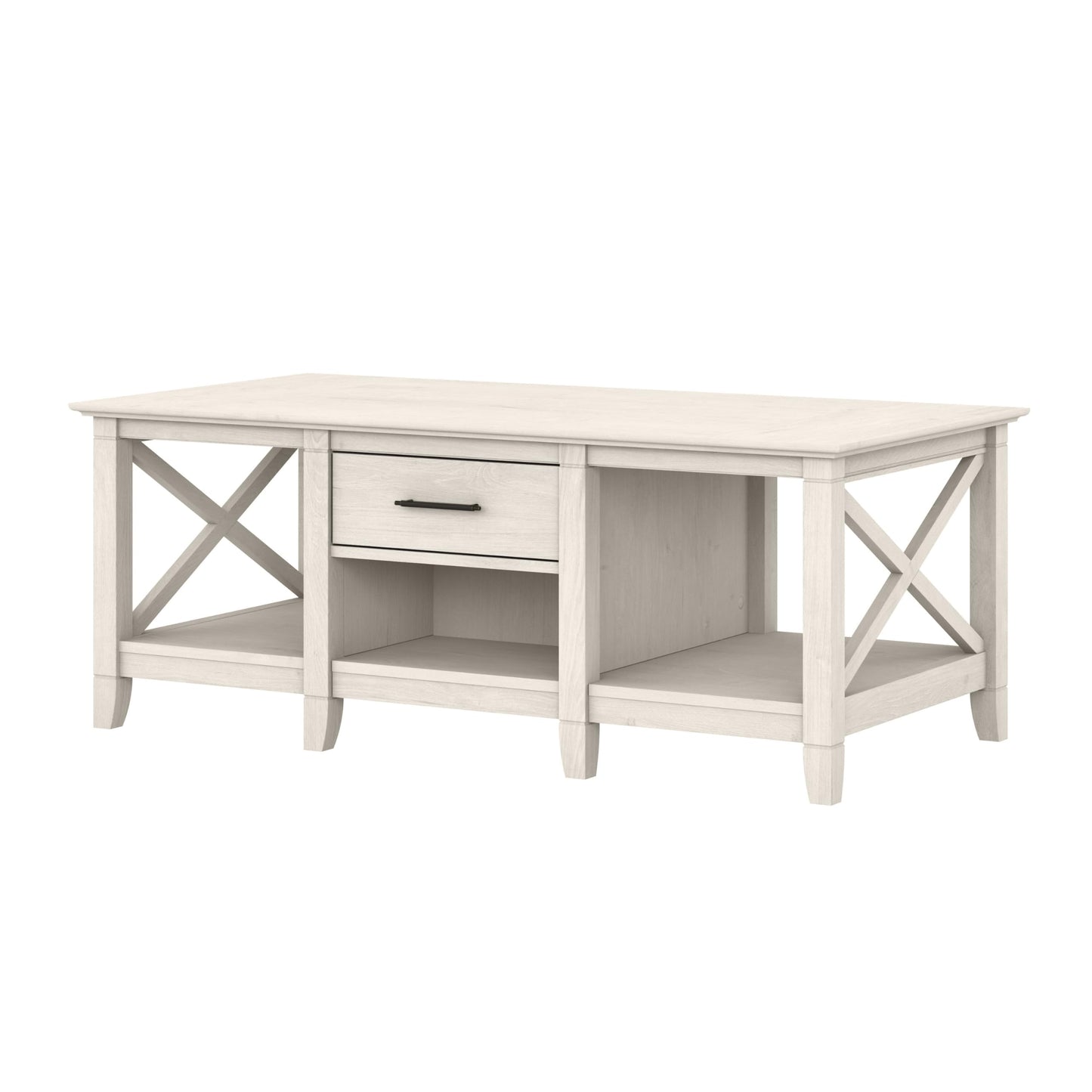 Bush Home Key West Coffee Table with Storage in Linen White Oak