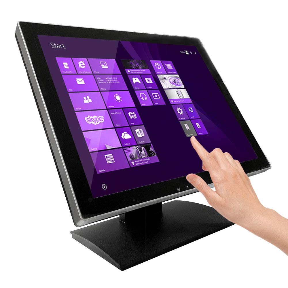17 Inch Pro Commercial Grade Capacitive LED Backlit Multi-Touch HDMI Monitor, 4:3 Display 1280 x 1024, True Flat Seamless Touchscreen, Great for Office, POS, Retail, Restaurant, Bar, Gym, Warehouse