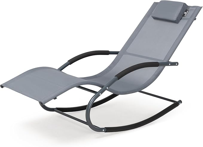 Outdoor Lounge Chair with Pillow, Chaise Lounge Chair