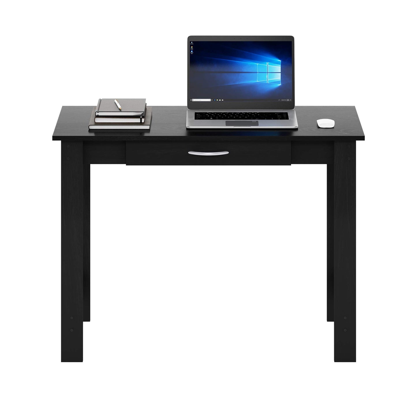 FURINNO Jaya Writing Desk For Residential Use With DrawerBlack, Blackwood, Large