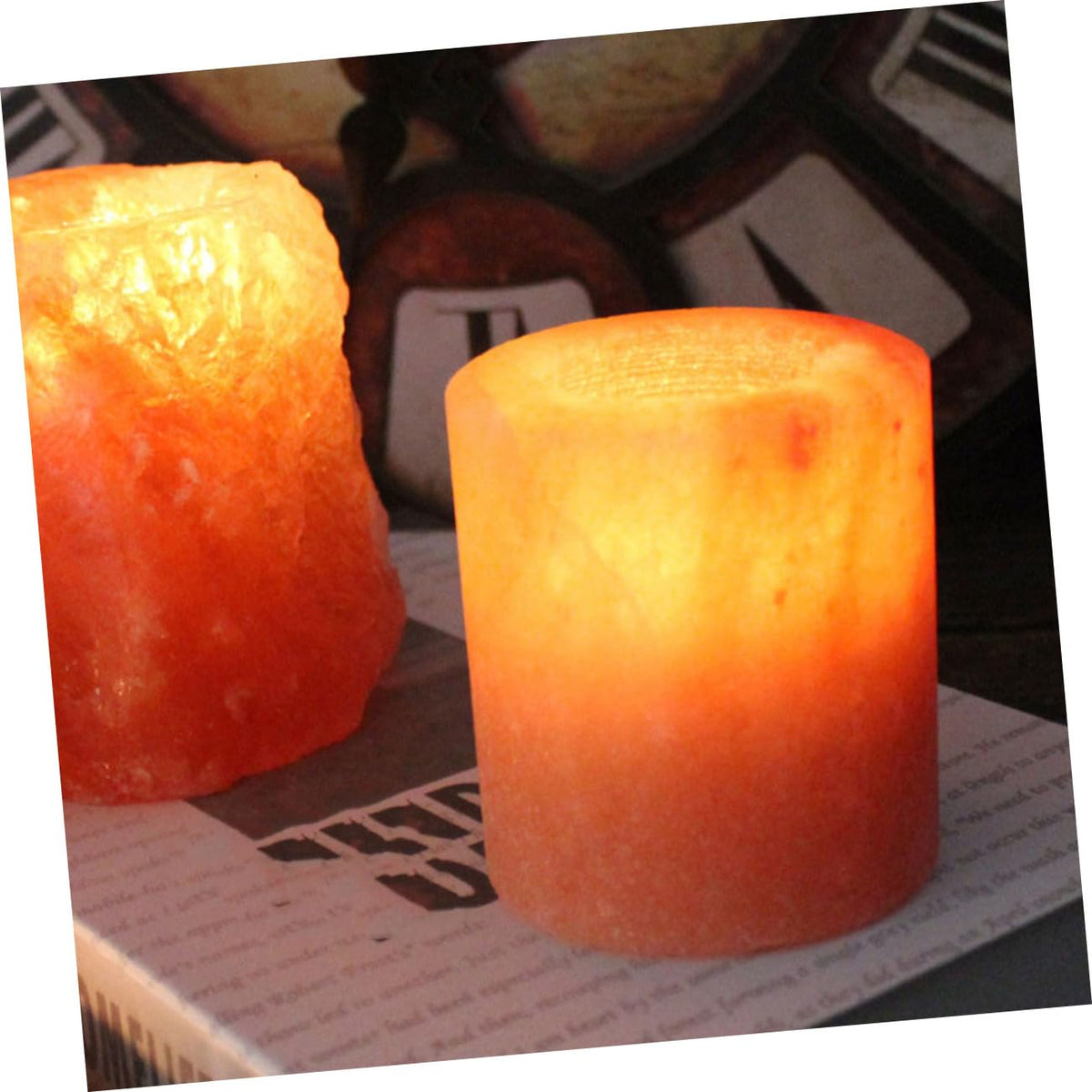 ABOOFAN Modern Himalayan Salt Candlestick Holders Decorative Home Decor for Living Room Garden Patio