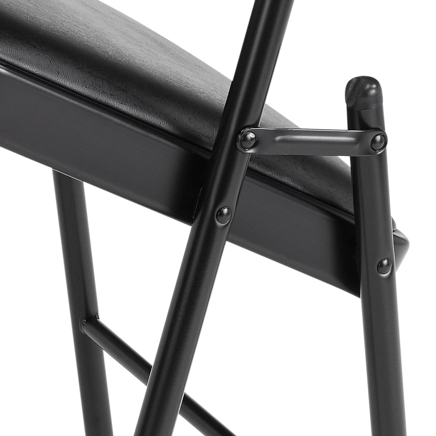 National Public Seating 950 Commercialine Vinyl Padded Folding Chair, Black