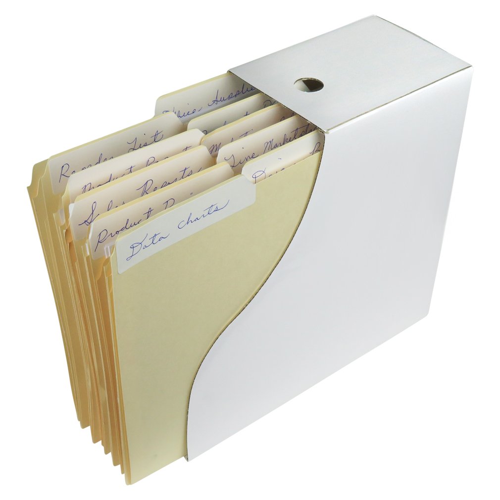 Evelots Magazine File Holder - Set of 24 White - Office Desk Organizer - Sturdy Cardboard - New Upgraded Double Front Panel for More Stability - Full 4 Inch Wide - Easy Assemble
