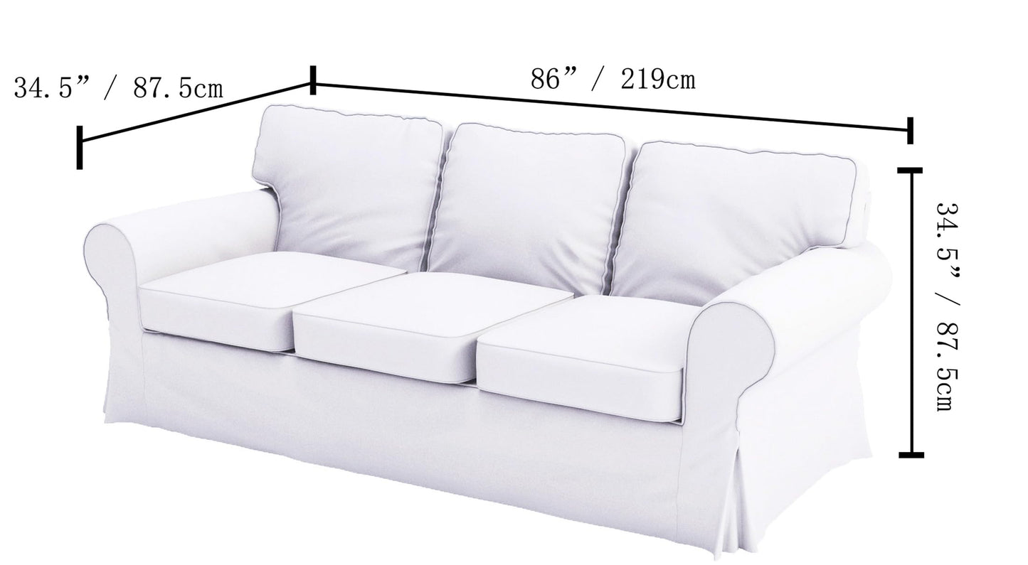 Velvet Pets Friendly Sofa Covers Custom Made Compatible for IKEA Ektorp Three Seat Sofa Slipcovers (Velvet Blue Ektorp 3)