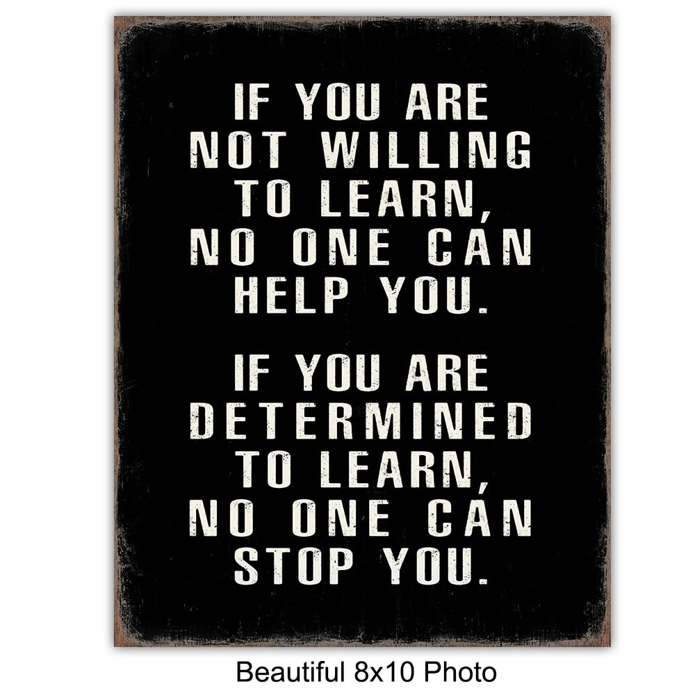 Home Office Wall Art & Decor Motivational poster - Motivational Wall Art - Positive Quotes Wall Decor - Encouragement Gifts - Positive Sayings - Entrepreneur Wall Art - Man cave - Inspirational Quotes