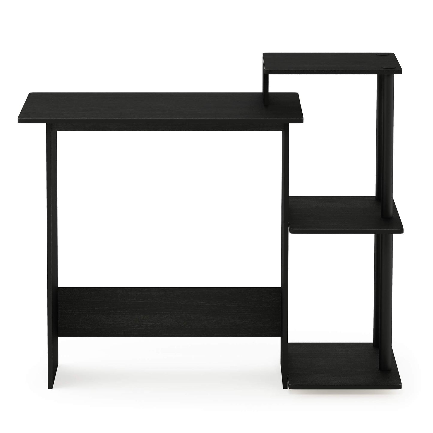 Furinno EFFICIENT Desk, 28.6" Wide Gaming Desk with 3 Open Side Shelves, Laptop Notebook Computer Desk, Office Desk for Home Office, Study Room, Dorm, Bedroom, Americano
