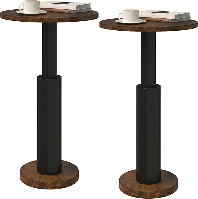 LAATOOREE Small Round Side Tables Set of 2, Drink Tables, Accent Coffee Tables