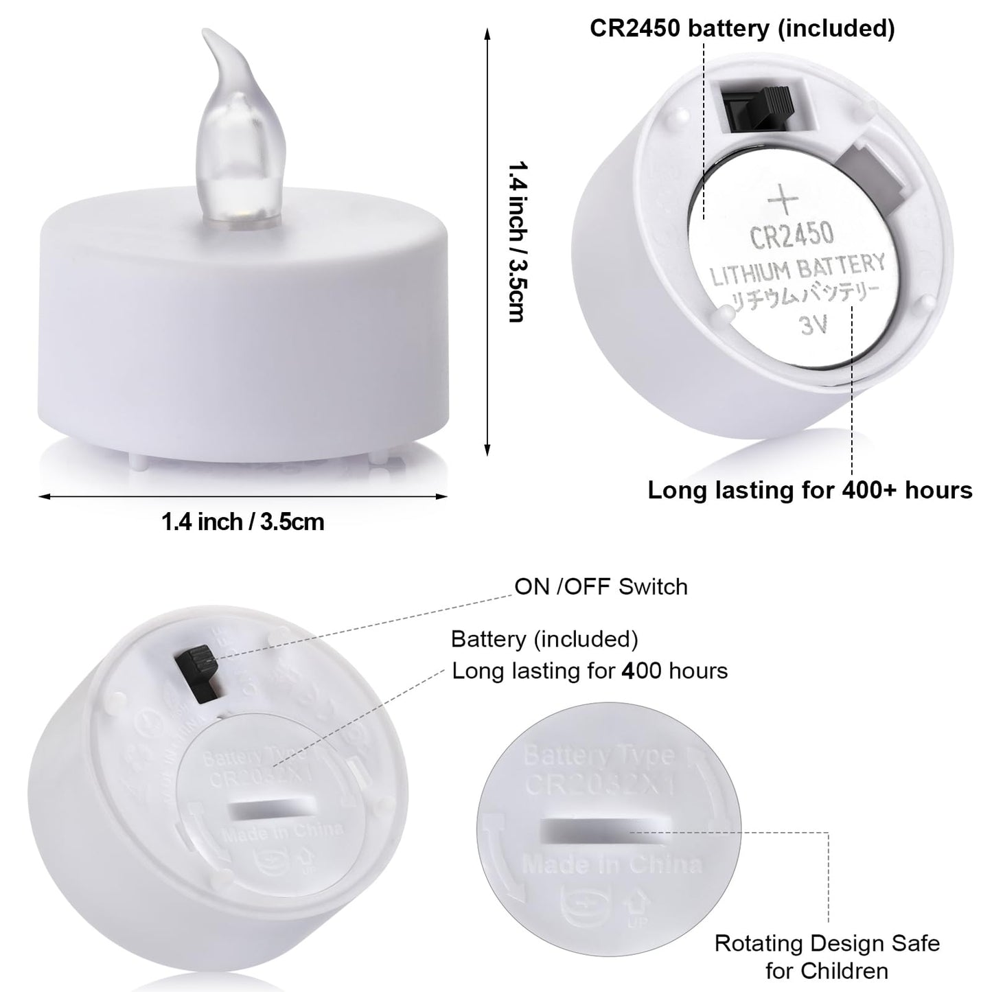 Hanzim Tea Light Candles with Remote Control,Flickering Flameless LED Candle,Long Lasting 400+Hours,Battery Operated with Timer for Home Decoration Seasonal &Festival Celebration WarmWhite (24pcs)
