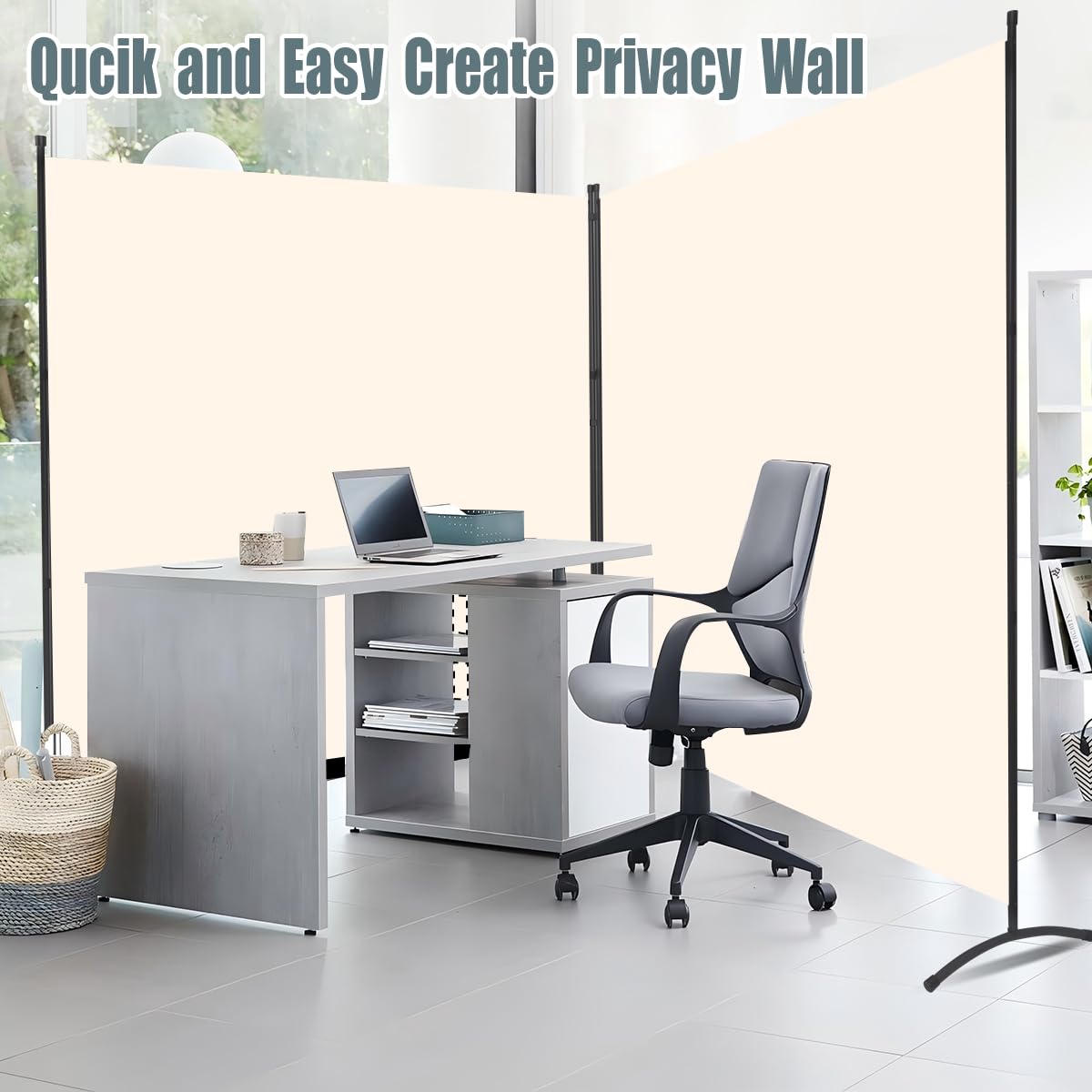 Room Divider 2 Panel Large Privacy Screens, 142''x72''H Upgraded Room Divider Wall for Room Partitions, Tall 6FT Partition Room Dividers Screen Panel for Bedroom Office School, Portable Partition Wall