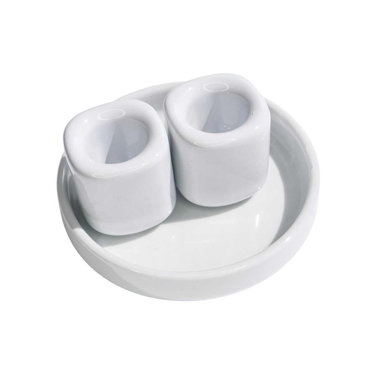 Unity Candle Holders and Vase Set, White Porcelain Candleholders for Taper Candles and Vase for Pillar Candle, Set of 3, Minimalist Round Ceramic Candle Holders, Great for Wedding Candle Set