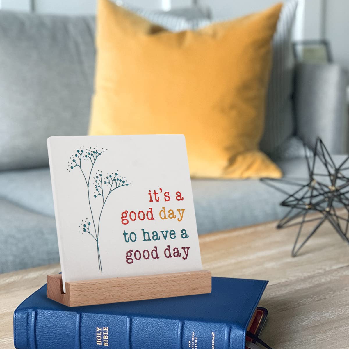 Positive Decor for Home Office, Motivational Gifts for Women, It's a Good Day Sign Inspirational Desk Art Decor, Emotion cheerful Support Mindset Good Vibes Decoration