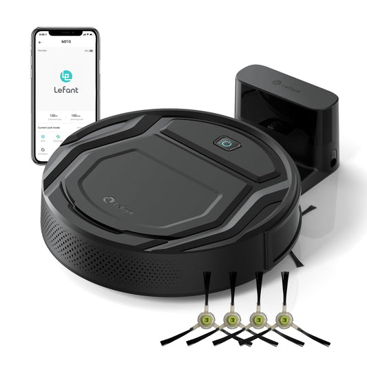 Lefant Robot Vacuum Cleaner Slim Quiet,2200Pa Powerful Suction,120 Mins Runtime,6 Cleaning Modes,Wi-Fi/App/Alexa,Self-Charging Pet Hair Robotic Vacuum Ideal for Hard Floor,Low-Pile Carpet,M210 Pro