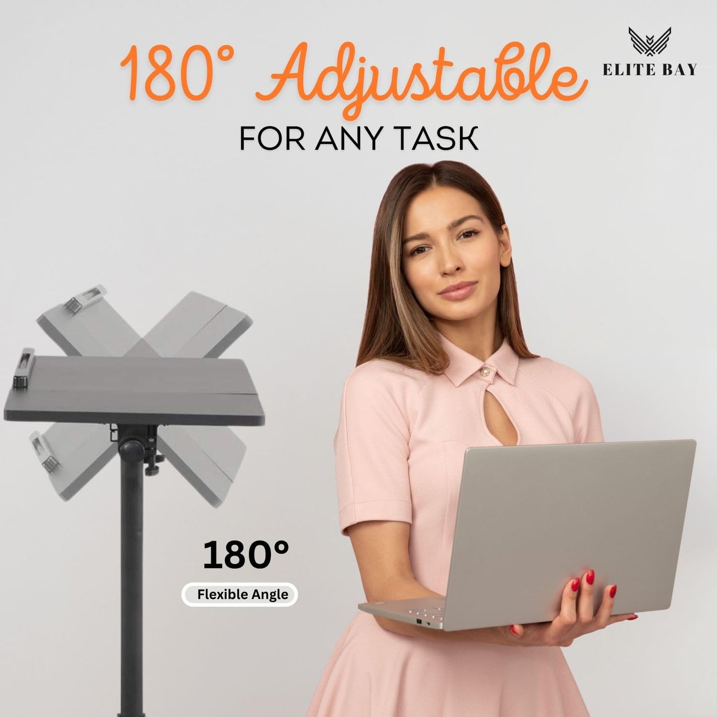 ELITE BAY Adjustable Work-from-Home Working Station, Black