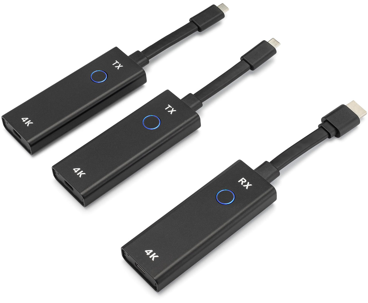 ClearClick Present+Share (4K USB-C Edition) - Wireless Presentation & Video Broadcasting System for Laptops & Smartphones (Two 4K USB-C Transmitters, One 4K HDMI Receiver)