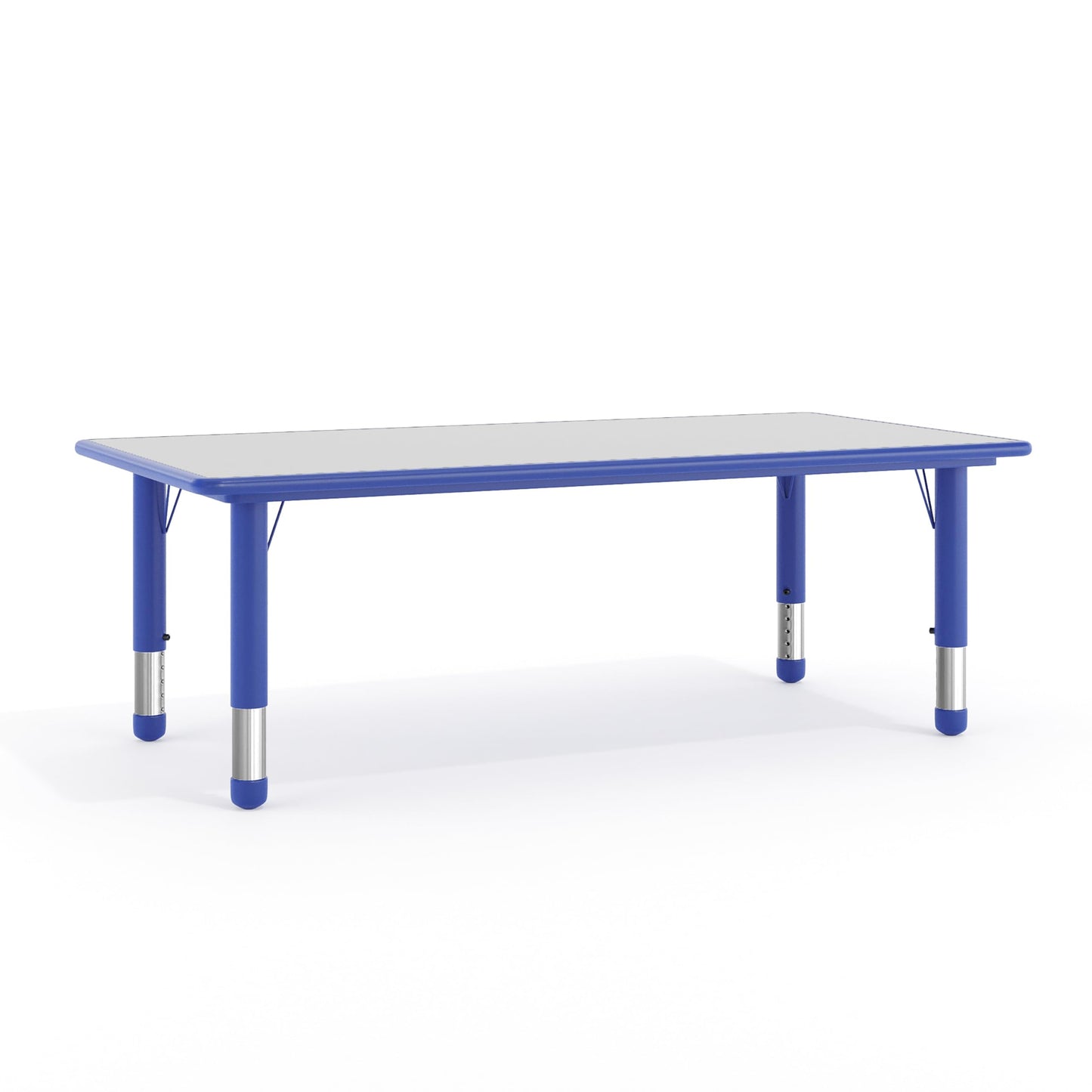 Flash Furniture Wren Adjustable Classroom Activity Table for School and Home, Plastic Activity Table for Kids, 23.625" W x 47.25" L, Gray/Blue