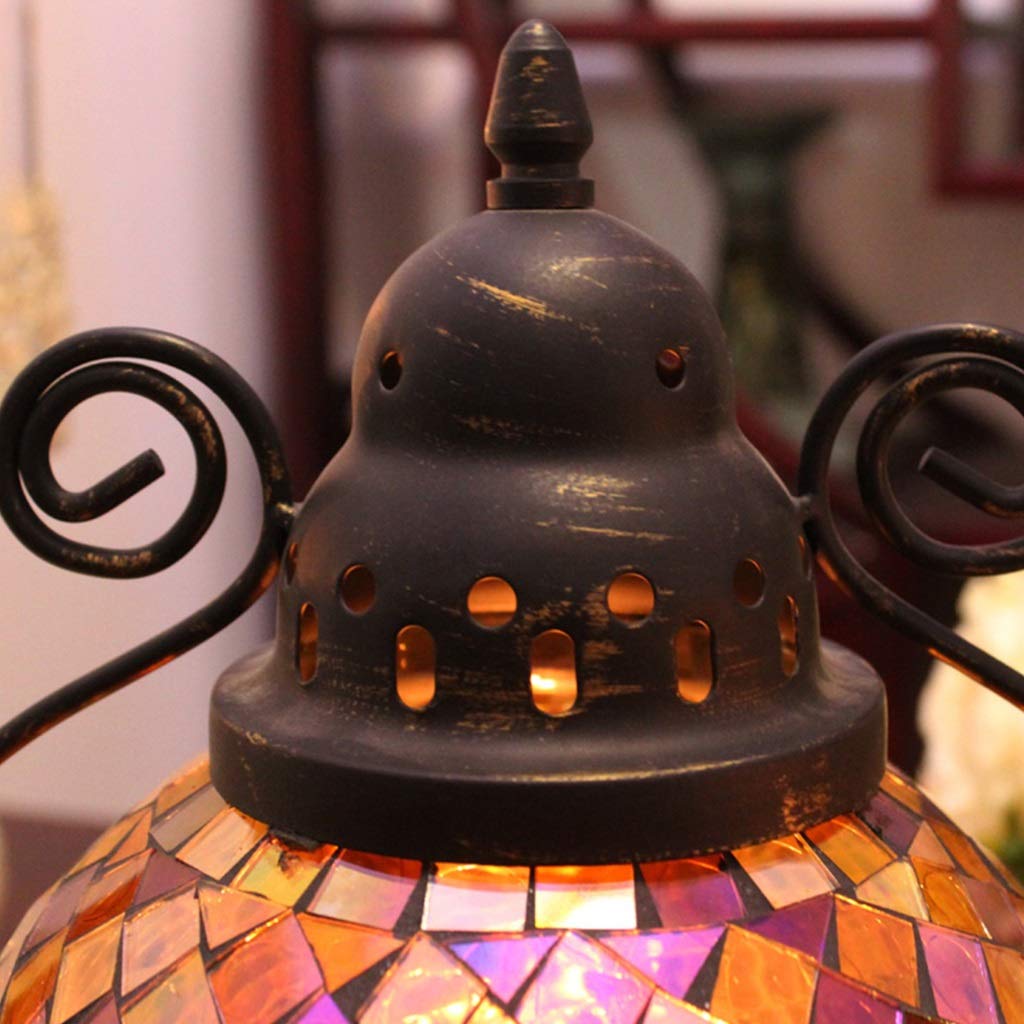 XILIN-1987 Candle Holderss European Mosaic Candle Holder Wrought Iron Glass Candlestick Simple Home Furnishings Decorative Candlestick (Color : B)