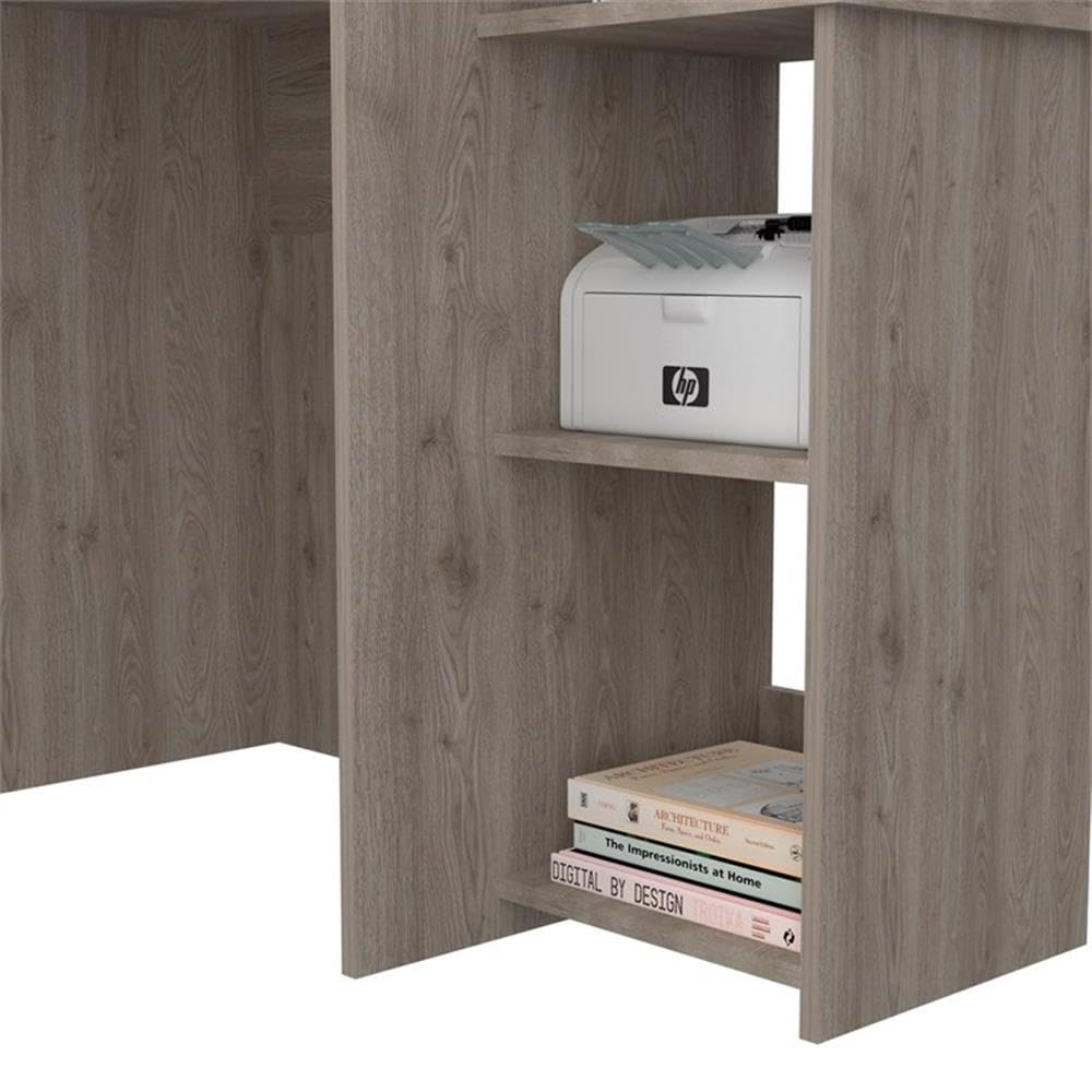 Tuhome Carell Furniture Modern Light Gray Engineered Wood Versalles Home Office Desk