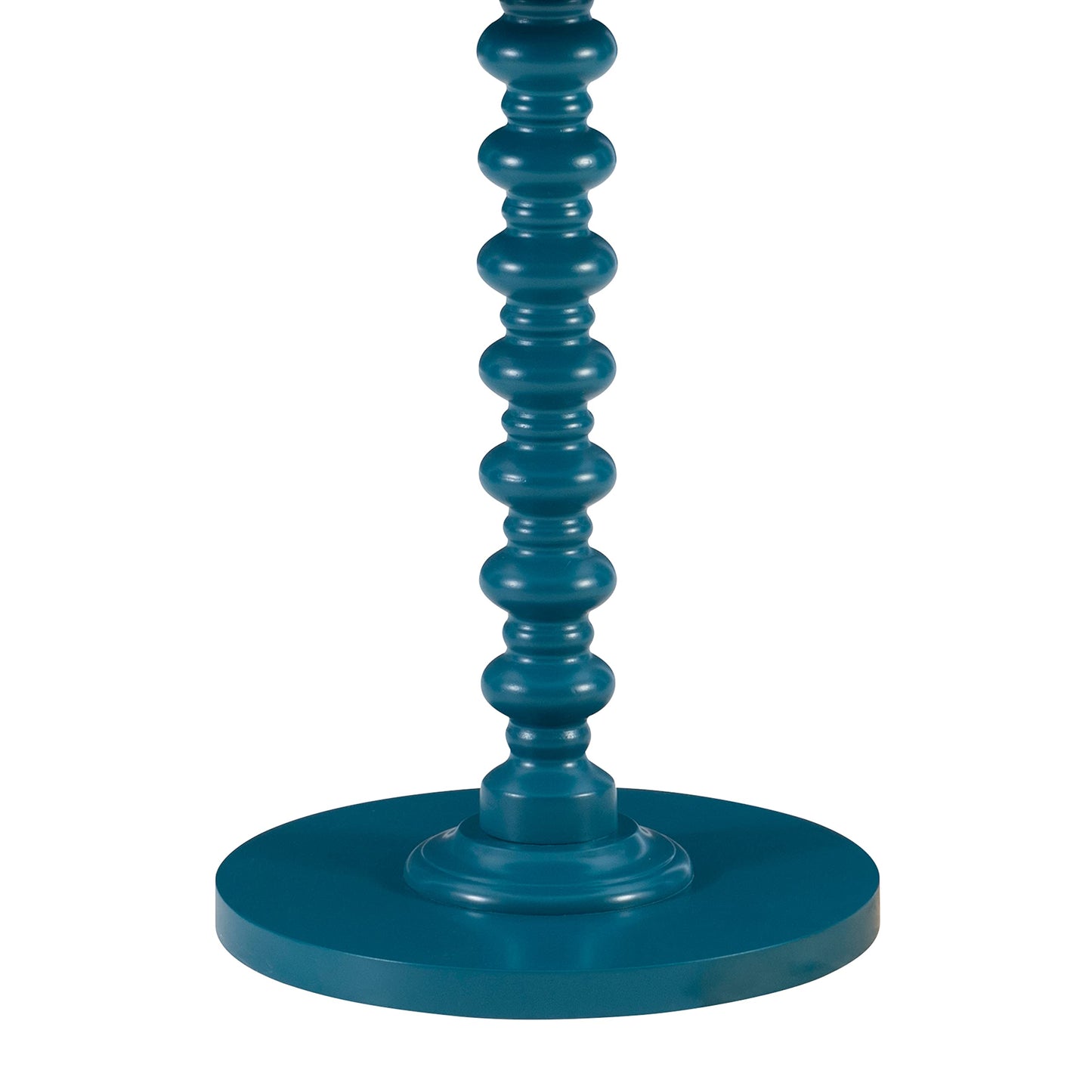 Tarkin Round Teal Turned Spindle Pedestal Side Accent Table by Powell