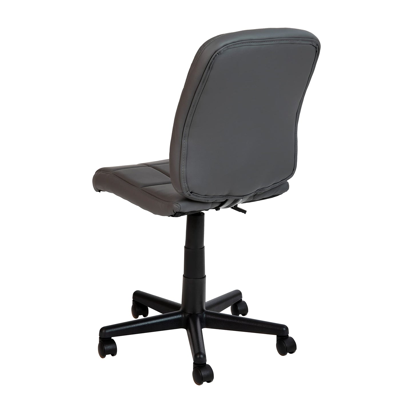 Flash Furniture Clayton Mid Back Swivel Task Chair - Gray Vinyl Upholstery - Tufted Back and 360° Swivel