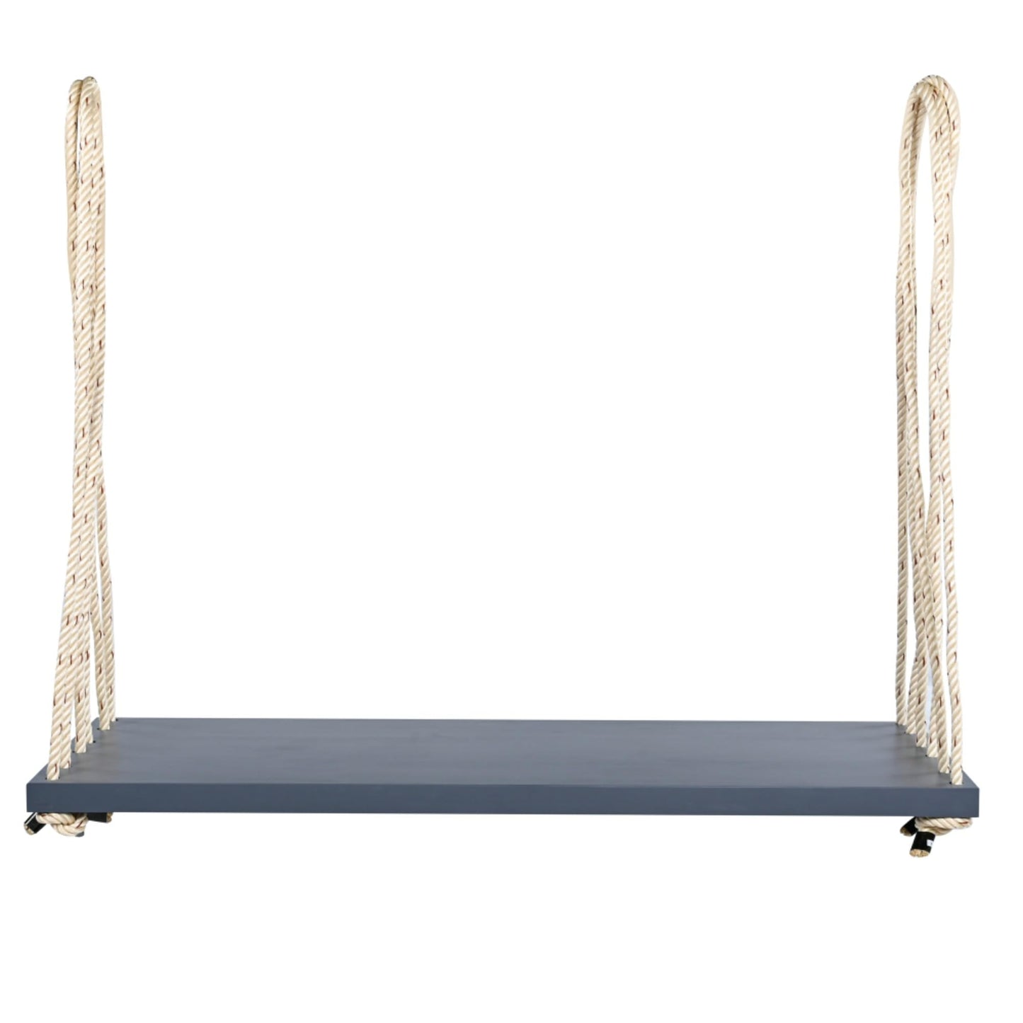 Patio Wooden Swing Chair, Acacia Wood Hanging Porch Swing Bench with Cushion & Pillows, Heavy Duty Hemp Ropes Swing Chair for Garden, Backyard, Lawn & Outdoor Relaxation (Gray)