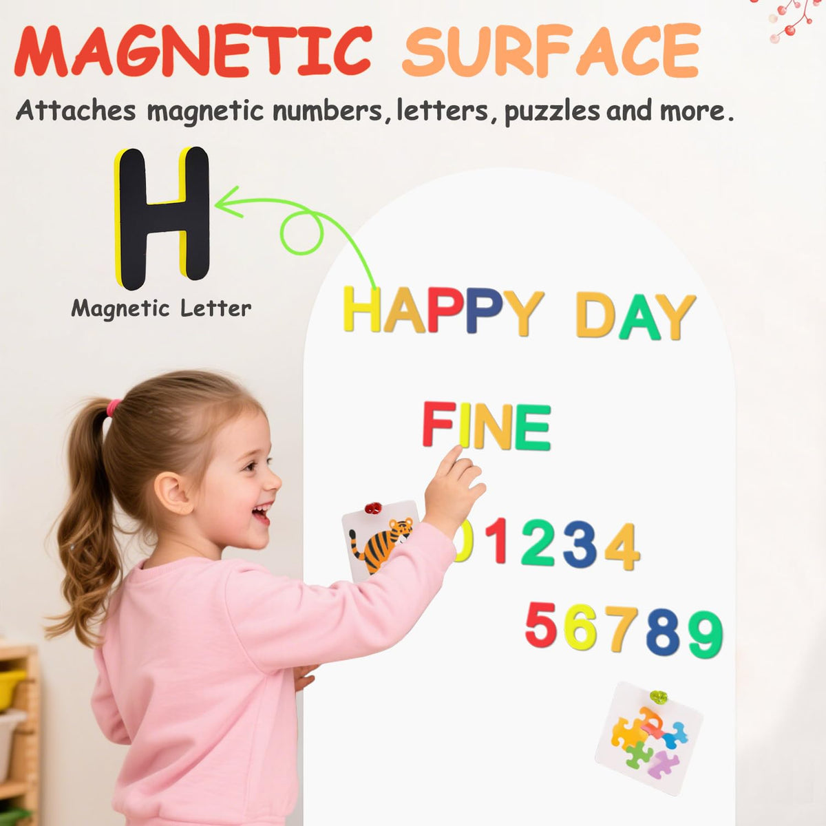 OMKSIH Arch Magnetic Wall Decal for Kids 39.3x17.5 Inch White Magnetic Chalk Board Sticker Magnet Chalkboard for Wall Peel and Stick Self Adhesive Blackboard Multifunctional for Playroom Home School