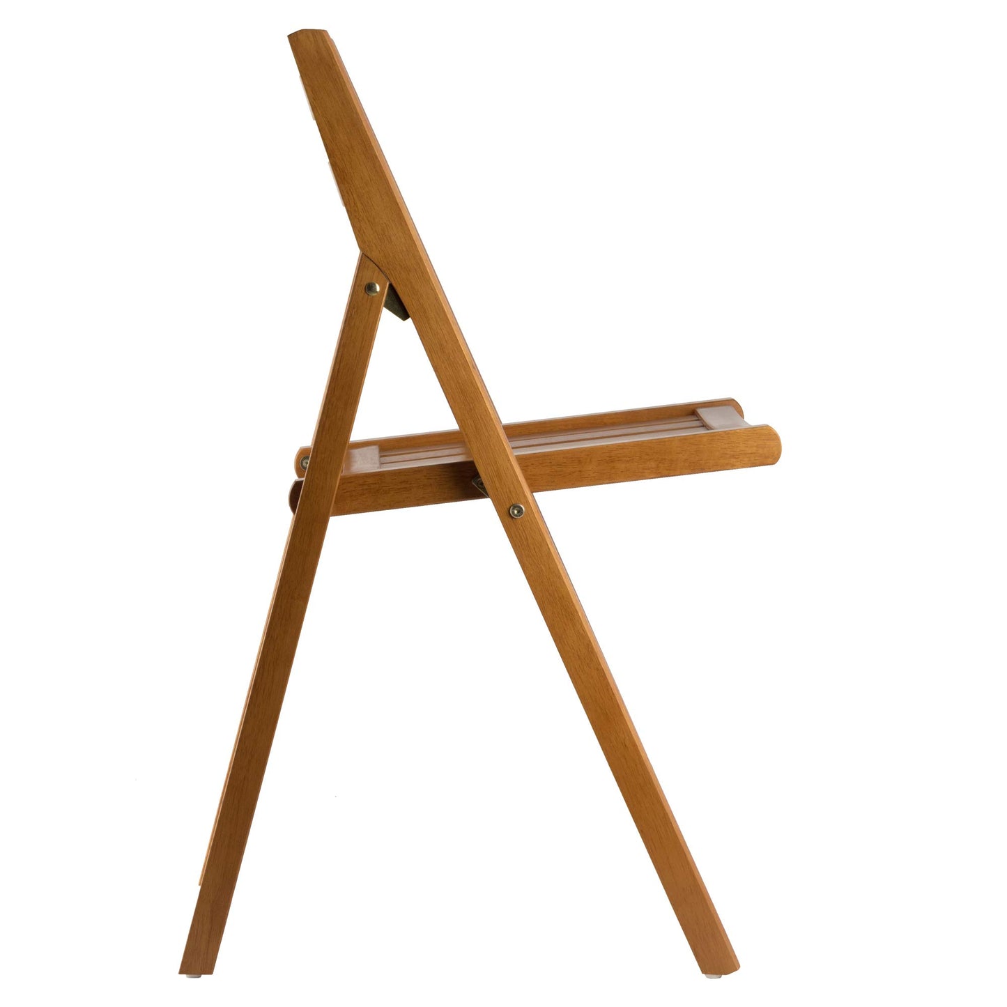 Winsome Robin Folding Chair Set of 4 in Teak, Convenient & Lightweight Portable Kitchen & Dining Chairs for Small Homes & Apartments, Indoor & Outdoor Foldable Seating