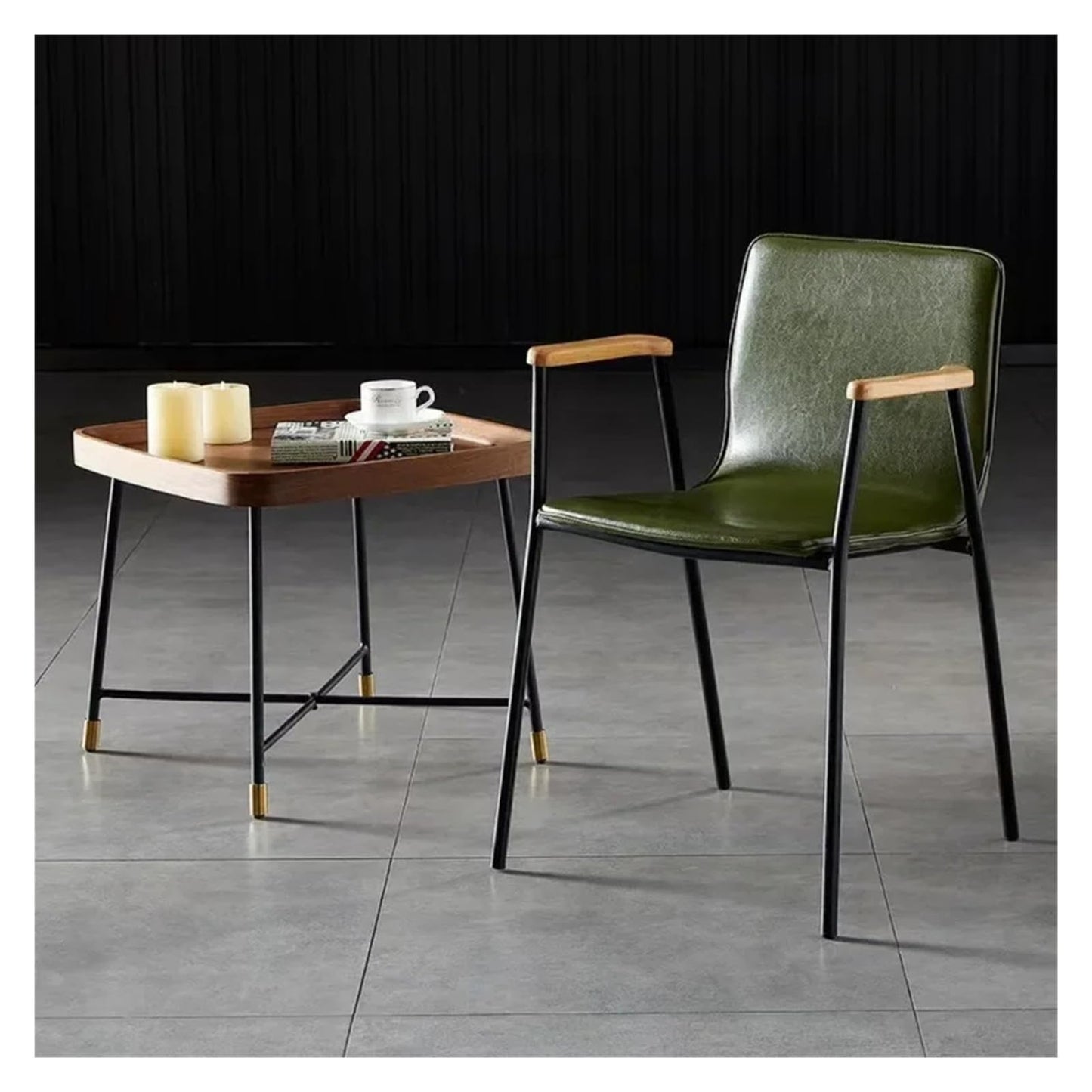 NIXWORTAL Chair Coffee Chair, Simple Backrest Dining Chair, Modern Designer Iron Art, Nordic Retro Industrial Office Stool Creative Chair(Gray,Golden Leg)