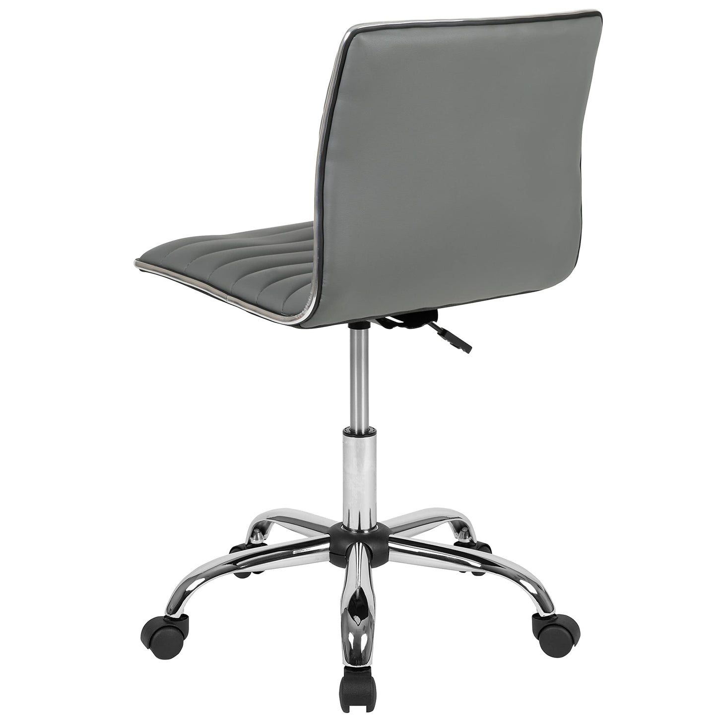 Flash Furniture Alan Low Back Designer Armless Light Gray Ribbed Swivel Task Office Chair
