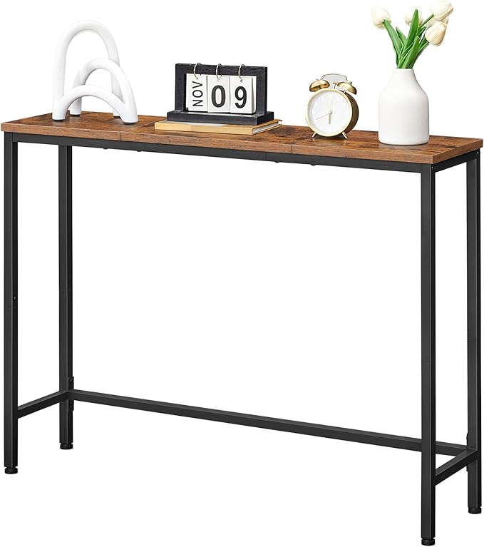 HOOBRO Narrow Console Table, 39.4" Small Entryway Table, Thin Sofa Table