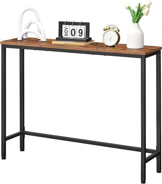 HOOBRO Narrow Console Table, 39.4" Small Entryway Table, Thin Sofa Table