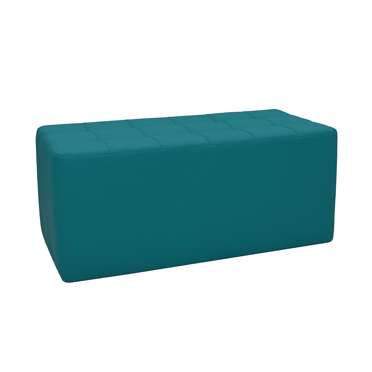 Factory Direct Partners Tufted Rectangle Accent Ottoman Bench Beautifully Upholstered Furniture for Modern Home, Office, Library or Waiting Area Seating, Footstool, Table Use - Teal, 14046-TL