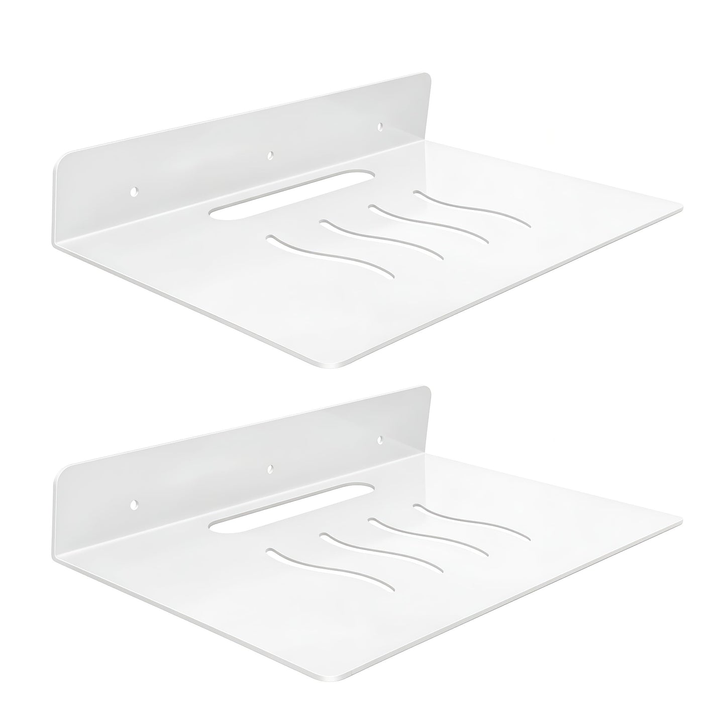 MZDMY Steel Floating Shelves for Wall,Small Wall Shelf，Suitable for Bedroom, Living Room, Bathroom, Kitchen, Office (White, 2Pack 9.06x6.89 in)