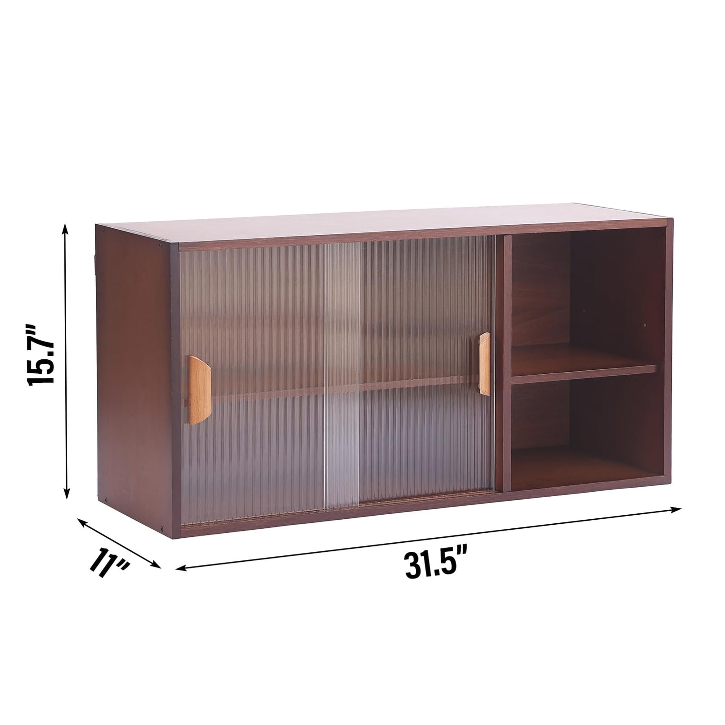 Tiita Small Kitchen Pantry Cabinet, Bamboo Wall Sideboard with Glass Doors, Cupboard Food Pantry Cabinet for Kitchen, Living Room and Dinning Bedroom