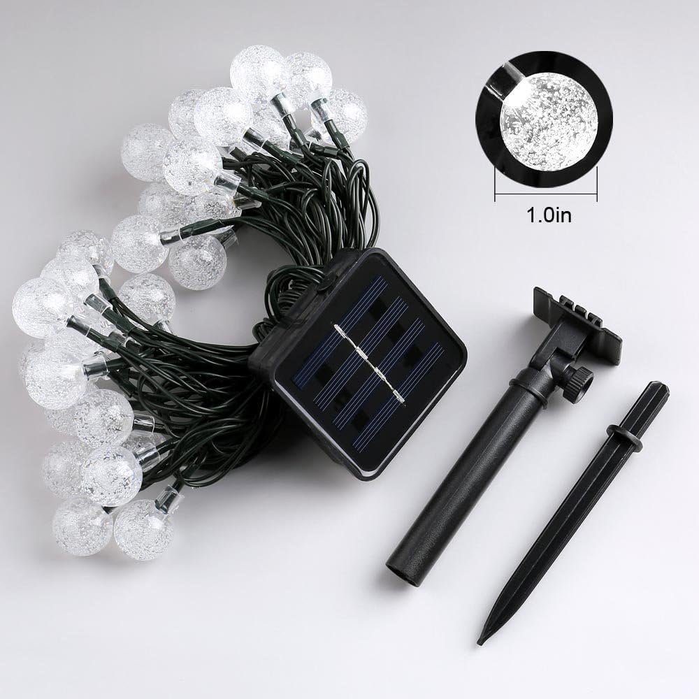 Toodour Solar String Lights Outdoor Waterproof, 56ft 100 LED Globe String Light with 8 Mode, Crystall Ball Lights Solar Patio Lights for Garden, Lawn, Patio, Gazebo, Yard, Outdoor Decor - Warm White