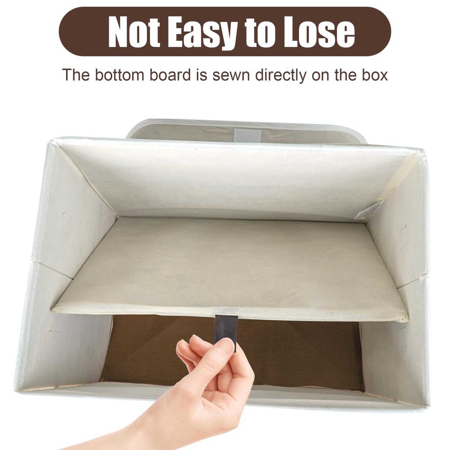 Bagnizer Large 22 Quart Linen Fabric Foldable Storage Bin Cube Organizer Basket with Flip-Top Lid & Handles, Clothes Blanket Box for Home, Office, Closet, Brown & White, 4 Pack 14.6 x 9.5 x 9.5