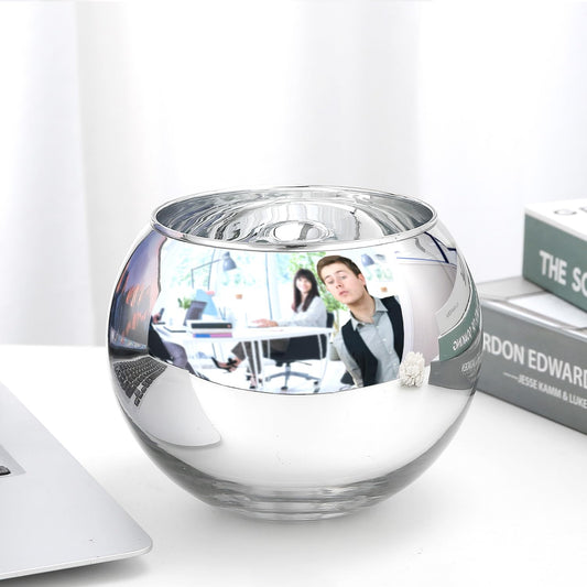 SNDEC Office Desk Accessories, 4.2'' Cubicle Mirror to See Behind You, Corner Monitor Mirror for Desk, Silver Aesthetic Cubicle Decor for Work, Cubicle Privacy Must Haves