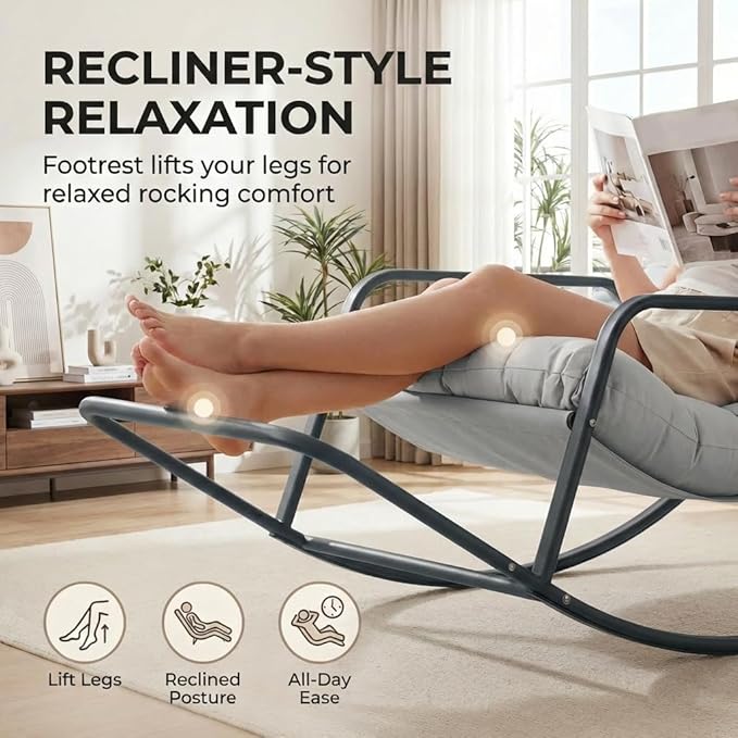 RADIATA 2pcs Rocking Lounge Chair, Indoor Outdoor Reclining Lounger
