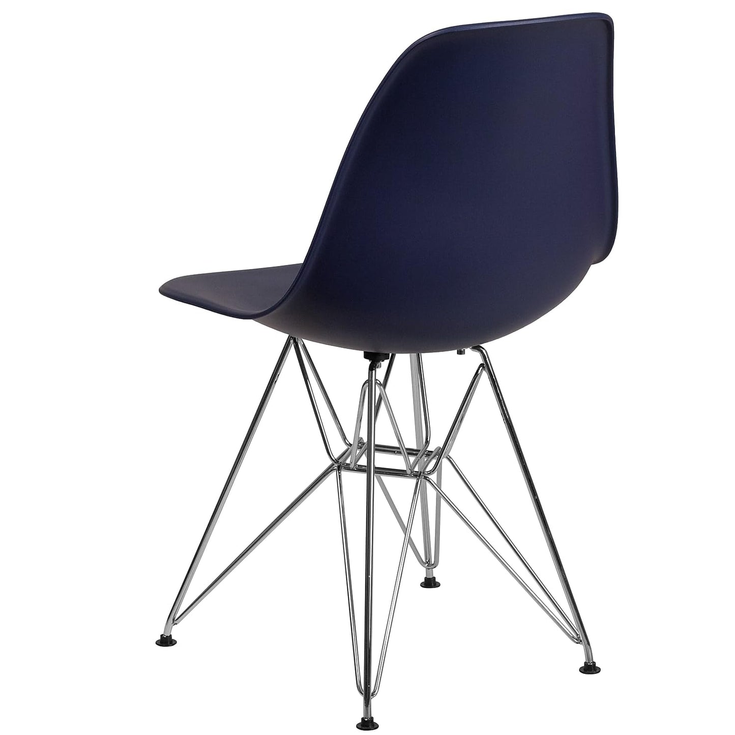 Flash Furniture 2 Pack Elon Series Navy Plastic Chair with Chrome Base