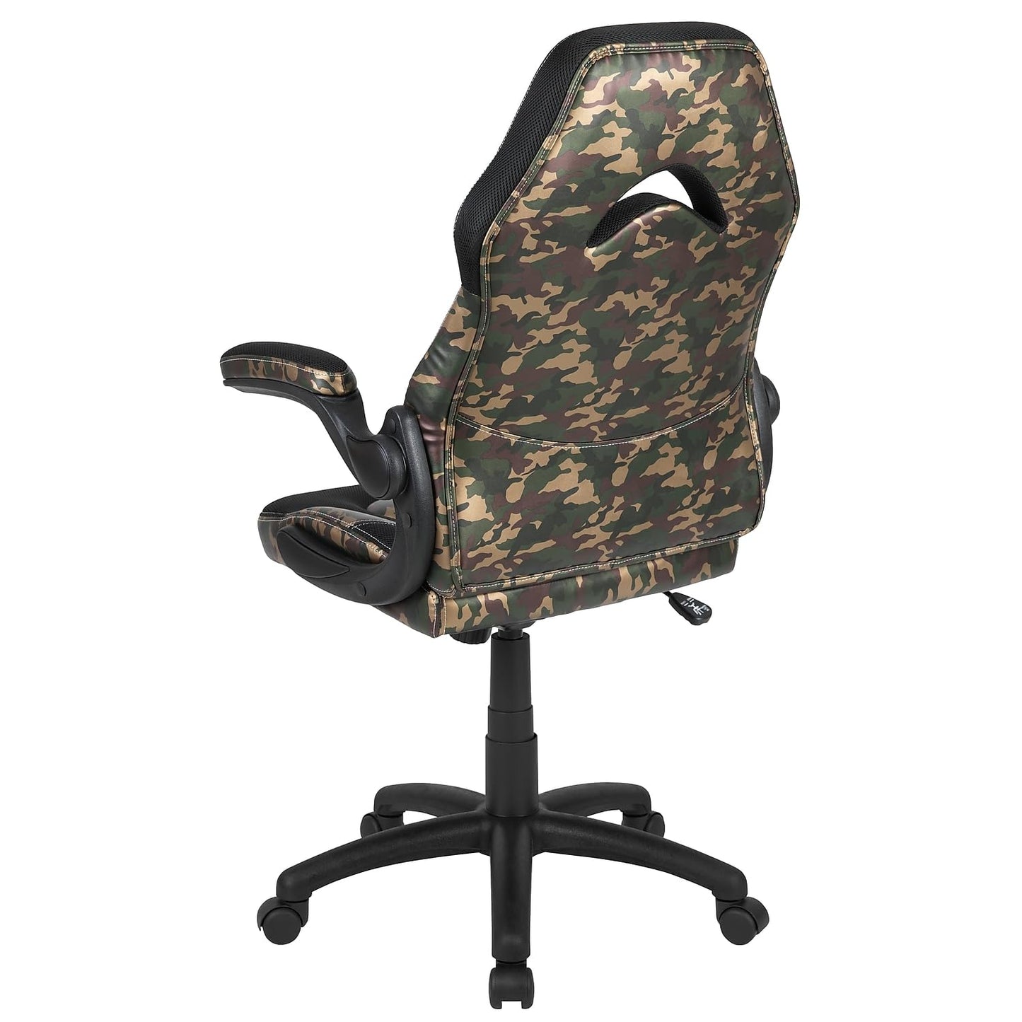 Flash Furniture X10 Gaming Chair Racing Office Ergonomic Computer PC Adjustable Swivel Chair with Flip-up Arms, Camouflage/Black LeatherSoft