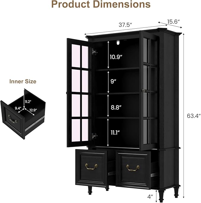 QUW 63" Tall Display Cabinet