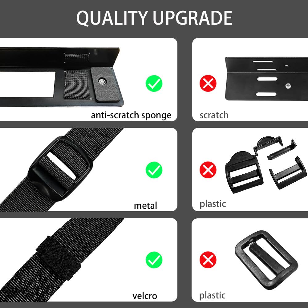 FEYRUN Under Desk PC Mount with Anti Scratch Sponge, Adjustable CPU Holder Bracket for Computer Tower (Black, Fixed)