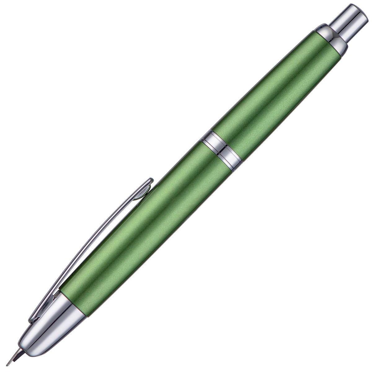 Jinhao 10 Press Fountain Pen with Box, Sea Pine Green Retractable Extra Fine Nib with Ink Converter Set (Silver Clip)